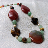 handmade long chunky semi-precious necklace