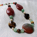 handmade long chunky semi-precious necklace
