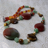 long chunky semi-precious bead necklace uk