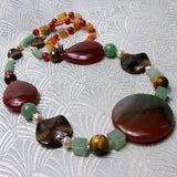 chunky semi-precious bead necklace uk