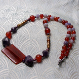 carnelian beaded semi-precious necklace