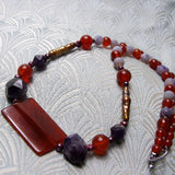 carnelian semi-precious beaded necklace