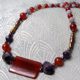 handmade semi-precious carnelian necklace