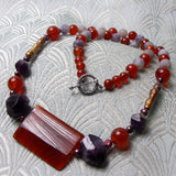 beaded carnelian jewellery necklace