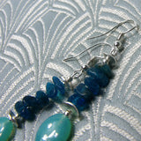 dainty blue handmade earrings uk
