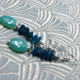 handmade delicate blue bead earrings