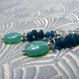 blue semi-precious bead earrings