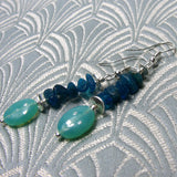 handmade blue delicate bead earrings