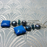 deep blue handmade turquoise earrings