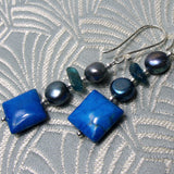 blue turquoise bead earrings