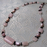 dainty rose quartz necklace, delicate rose quartz silver necklace