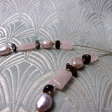 pink beaded semi-precious necklace