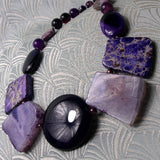 chunky purple gemstone necklace design