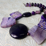 chunky purple necklace handmade uk