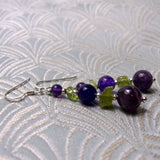 delicate semi-precious purple earrings