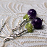 amethyst semi-precious bead earrings