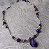 amethyst sterling silver delicate necklace