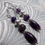 delicate purple semi-precious bead earrings uk