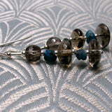 beaded semi-precious smoky quartz earrings