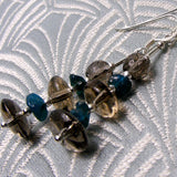 smoky quartz beaded earrings