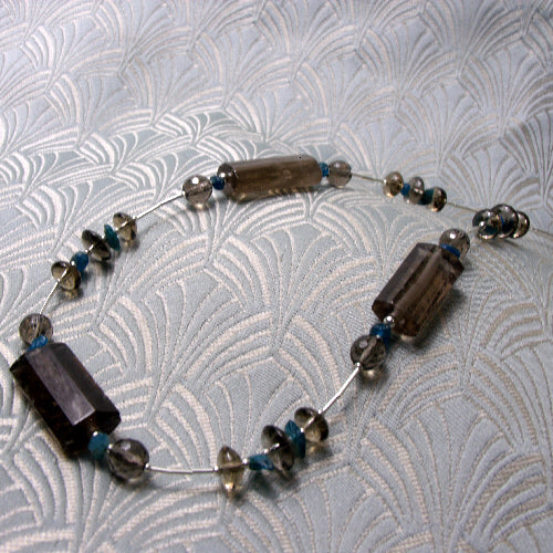 dainty semi-precious necklace, smoky quartz necklace
