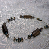 semi-precious smoky quartz dainty necklace