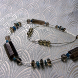 smoky quartz sterling silver necklace