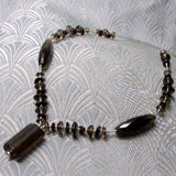 smoky quartz delicate bead necklace NM49