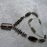 unique smoky quartz beaded necklace
