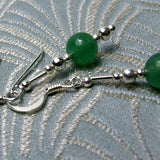 delicate green silver earrings
