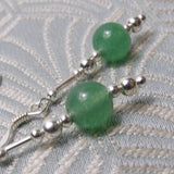 green aventurine earrings, semi-precious earrings