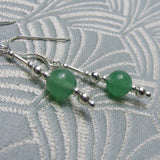 green semi-precious bead earrings