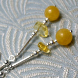 lemon semi-precious bead earrings