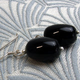 delicate black semi-precious earrings