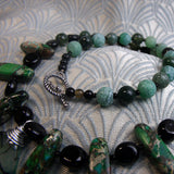 green semi-precious stone beads