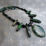 handmade semi-precious jewellery, green pendant necklace
