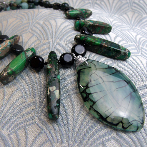 green agate semi-precious stone jewellert, beaded semi-precious jewellery green