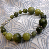 handmade green jade bead bracelet