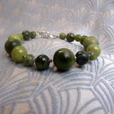 beaded green jade bracelet