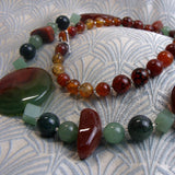 long gemstone chunky bead necklace
