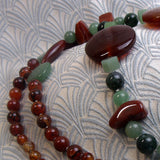 long beaded semi-precious chunky gemstone necklace