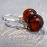 dragon veined agate bead earrings