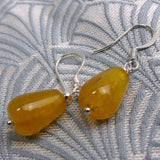 yellow jade short semi-precious earrings