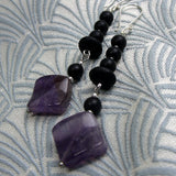 long drop amethyst earrings
