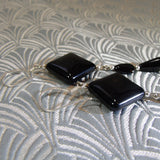 long handmade earrings, black drop earrings
