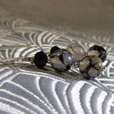 long black grey earrings