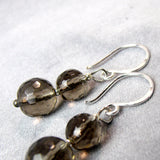 shot drop earrings handmade smoky quartz