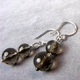 smoky quartz semi-precious stone jewellery earrings