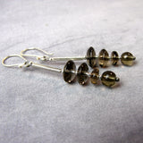 smoky quartz earrings, handmade semi-precious bead earrings