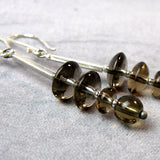 smoky quartz earrings. long semi-precious bead earrings jewellery